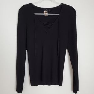 🆕️Black Ribbed Sweater Top Size XXL